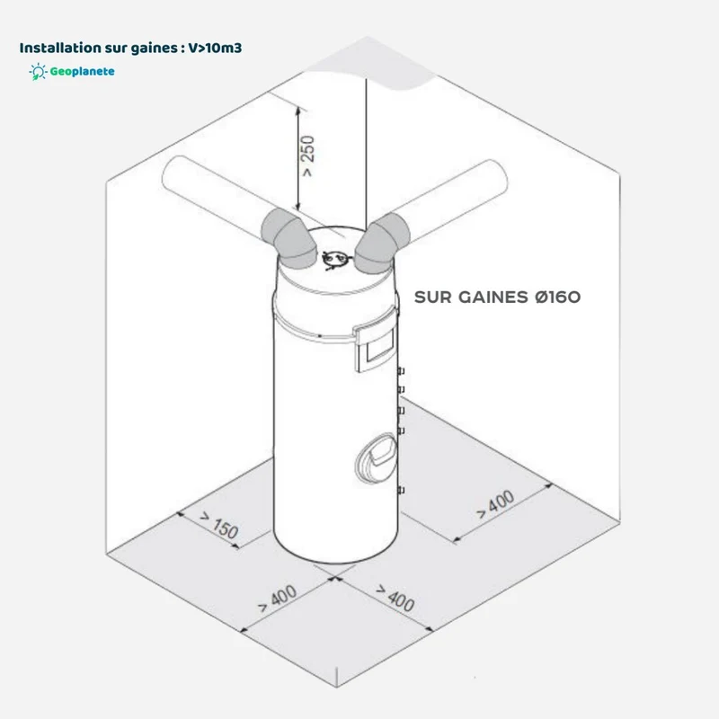 Chauffe-eau thermodynamique au sol De Dietrich Elensio 250 L