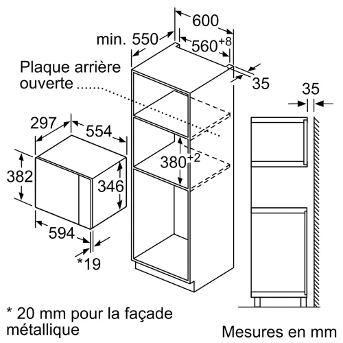 N 50, Micro-ondes intégrable, Noir NEFF HLAWD23N1F