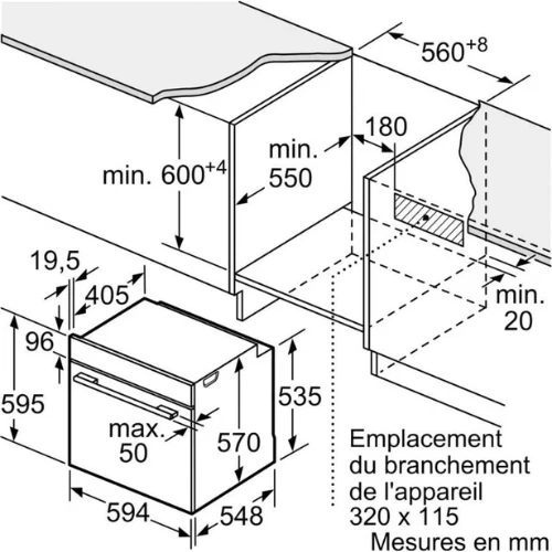 N 50, Four intégrable, 60 x 60 cm, Inox NEFF B5ACH7AN3F