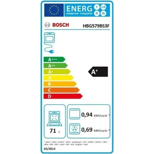 Série 6, Four intégrable, 60 x 60 cm, Inox BOSCH HBG579BS3F