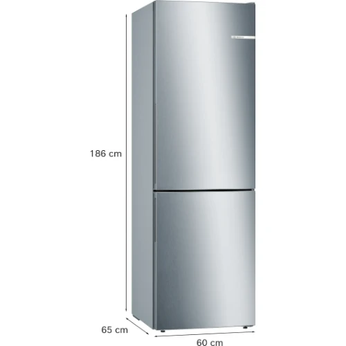 Série 6, Réfrigérateur combiné pose-libre, 186 x 60 cm, Couleur inox BOSCH KGE36ALCA