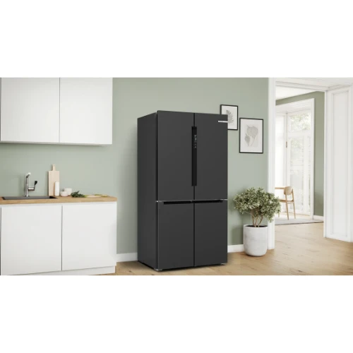 Série 4, Réfrigérateur multi-portes congélateur en bas, 183 x 90.5 cm, Acier brossé noir anti-traces, Total No Frost BOSCH KFN96AXEA