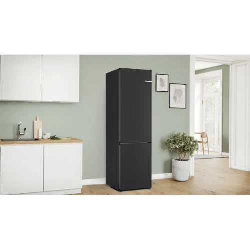 Série 4, Réfrigérateur combiné pose-libre, 203 x 60 cm, Acier brossé noir anti-traces, Total No Frost BOSCH KGN392XCF