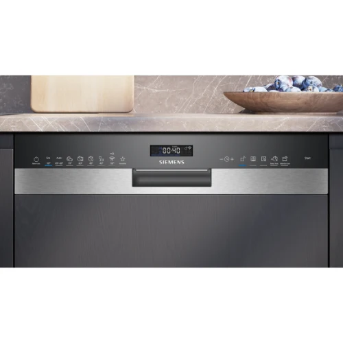 iQ500, Lave-vaisselle encastrable avec bandeau, 60 cm, Acier brossé SIEMENS SN55ES12CE