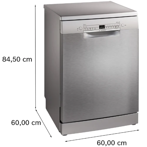 Série 2, Lave-vaisselle pose-libre, 60 cm, Acier brossé anti-traces BOSCH SMS2HVI02E