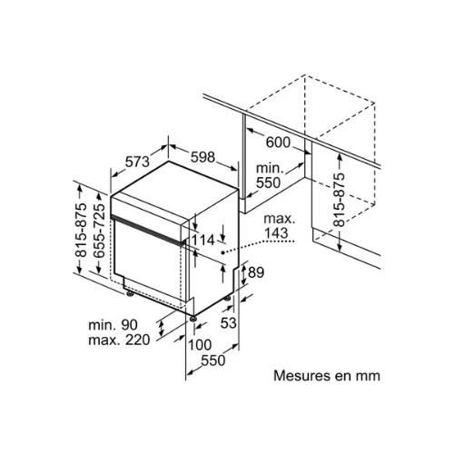 Série 2, Lave-vaisselle encastrable avec bandeau, 60 cm, Acier brossé BOSCH SMI2HTS02E