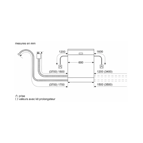 Série 2, Lave-vaisselle encastrable avec bandeau, 60 cm, Acier brossé BOSCH SMI2HTS02E