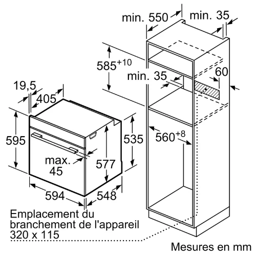 iQ500, Four intégrable, 60 x 60 cm, Inox SIEMENS HB557GBS3F