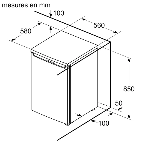 Série 2, Congélateur sous plan, 85 x 56 cm, Blanc BOSCH GTV15NWEB