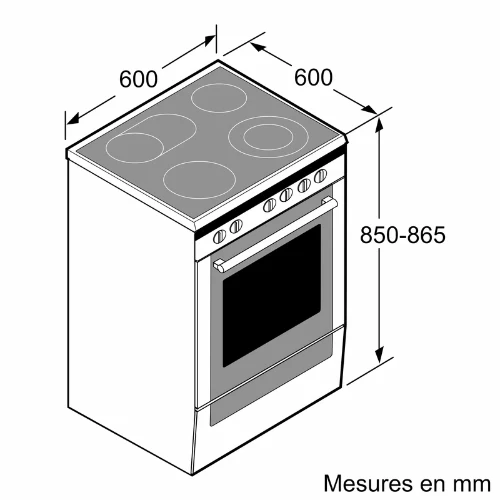 Série 4, Cuisinière électrique pose-libre, Blanc BOSCH HKR39C220