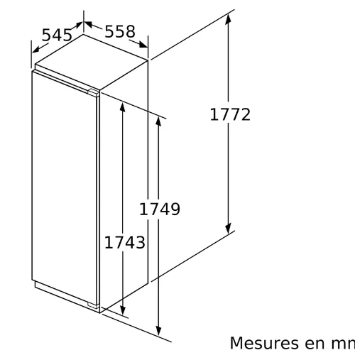 iQ300, Congélateur intégrable, 177.2 x 55.8 cm, charnières pantographes SIEMENS GI81NVEE0