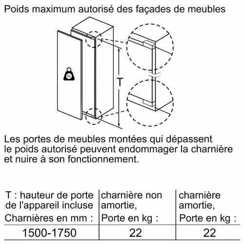 iQ300, Congélateur intégrable, 177.2 x 55.8 cm, charnières pantographes SIEMENS GI81NVEE0