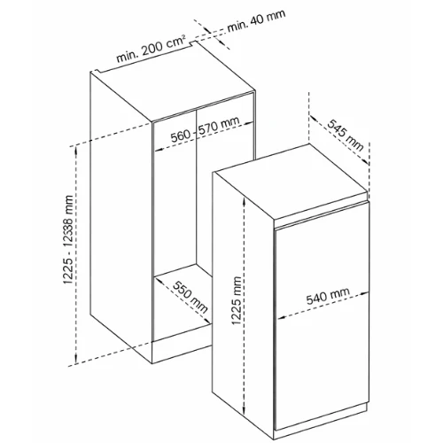 RÉFRIGÉRATEUR INTÉGRABLE AIRLUX ARI180