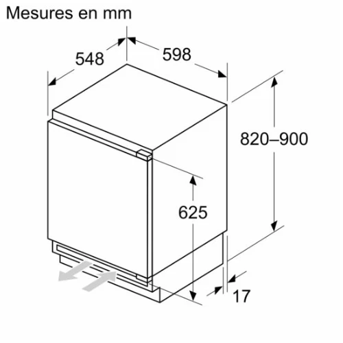 iQ500, Réfrigérateur encastrable, 82 x 60 cm, Charnières pantographes softClose SIEMENS KU21RADE0