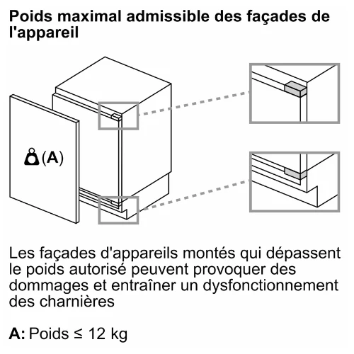 iQ500, Réfrigérateur encastrable, 82 x 60 cm, Charnières pantographes softClose SIEMENS KU21RADE0