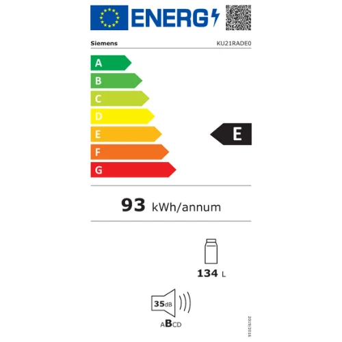 iQ500, Réfrigérateur encastrable, 82 x 60 cm, Charnières pantographes softClose SIEMENS KU21RADE0
