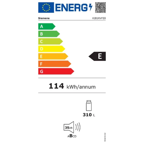 iQ300, Réfrigérateur intégrable, 177.5 x 56 cm, charnières pantographes SIEMENS KI81RVFE0