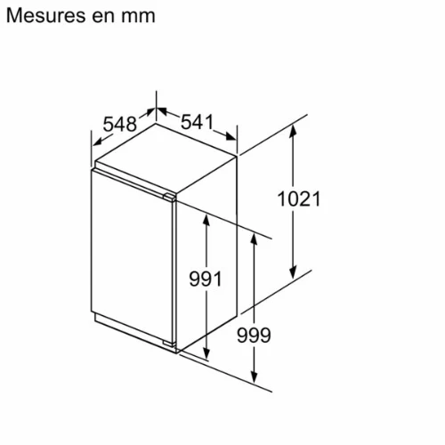 iQ300, Réfrigérateur intégrable, 102.5 x 56 cm, charnières pantographes SIEMENS KI31RVFE0