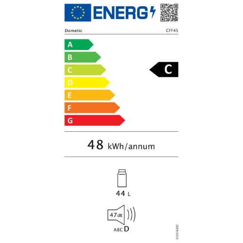 Réfrigérateur à absorption 12V -230 V, 83 l, noire, écran, porte à double charnière Dometic RMS 10.5T