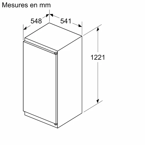 Série 2, Réfrigérateur intégrable avec compartiment congélation, 122.5 x 56 cm, BOSCH KIL42NSE0