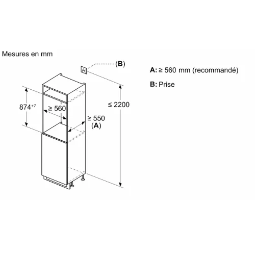iQ300, Réfrigérateur intégrable avec compartiment congélation, 88 x 56 cm, charnières pantographes SIEMENS KI22LVFE0