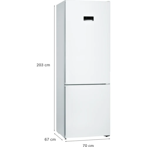 Série 4, Réfrigérateur combiné pose-libre, 203 x 70 cm, Blanc BOSCH KGN49XWEA