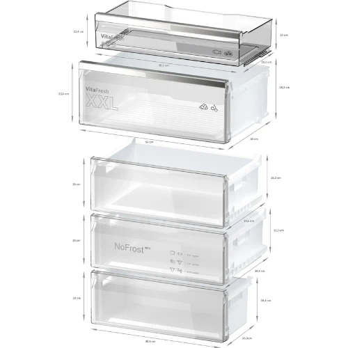 Série 4, Réfrigérateur combiné pose-libre, 203 x 70 cm, Inox BOSCH KGN49AIBT