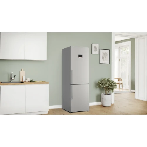 Série 4, Réfrigérateur combiné pose-libre, 186 x 60 cm, Inox anti trace KGN367ICT
