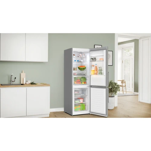 Série 4, Réfrigérateur combiné pose-libre, 186 x 60 cm, Inox anti trace KGN367ICT