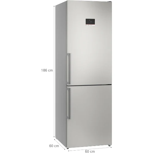 Série 4, Réfrigérateur combiné pose-libre, 186 x 60 cm, Inox anti trace KGN367ICT