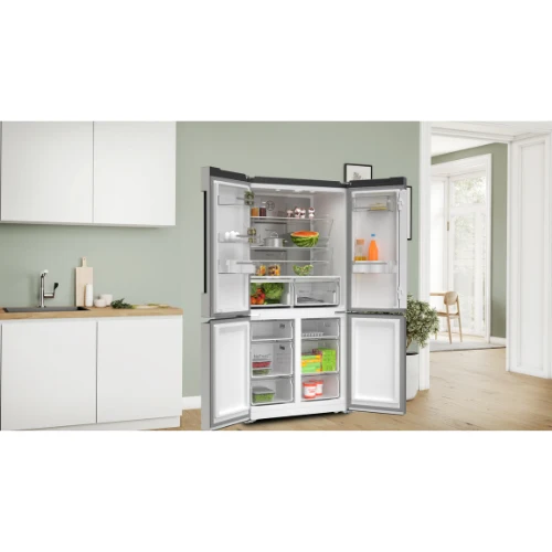 Série 6, Réfrigérateur multi-portes congélateur en bas, 183 x 91 cm, Inox BOSCH KFN96APEA