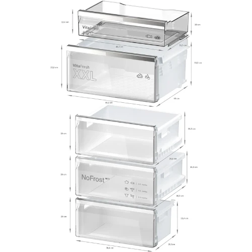 Série 6, Réfrigérateur combiné pose-libre, 203 x 60 cm, Inox BOSCH KGN39AIBT