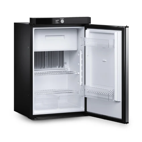 Réfrigérateur à absorption trimixte 93 litres, noire 12 V, 230 V ou gaz, porte a double charnière Dometic RM 10.5T