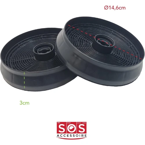 Lot de 2 Filtres à charbon Hottes Airlux CR310