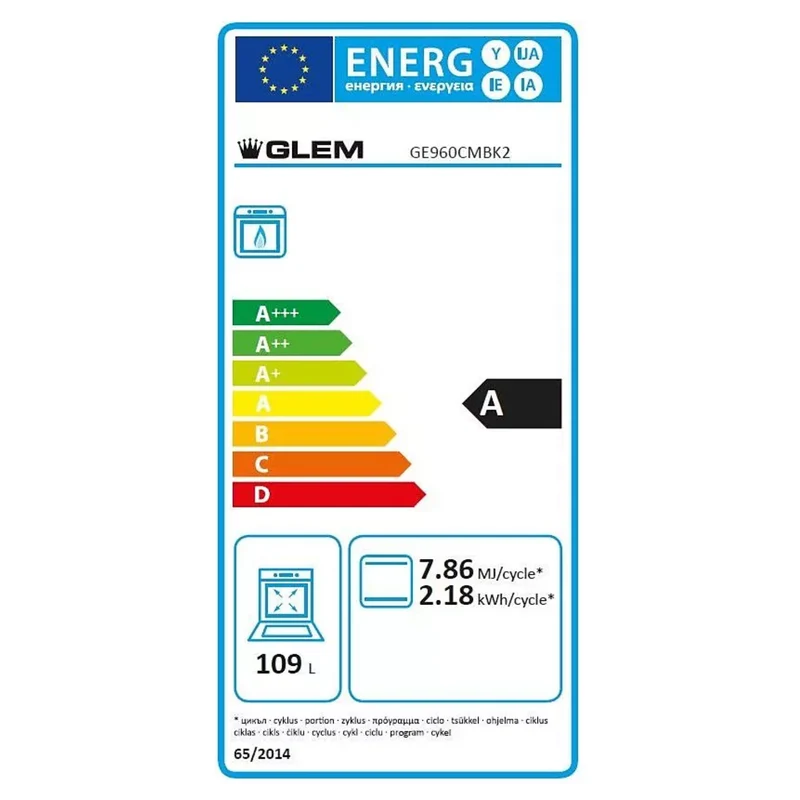 Cuisinière Gaz Catalyse 90 x 60cm Noire Glem GE960CMBK2