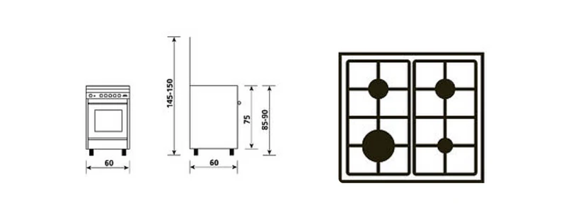 Cuisinière mixte catalyse 60 x 60 cm blanche GA660CVMWH