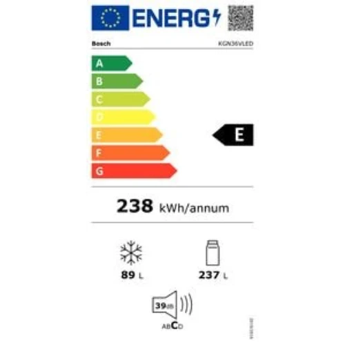 Réfrigérateur-Congélateur Combiné Pose-Libre Série 4 Inox BOSCH KGN36VLED