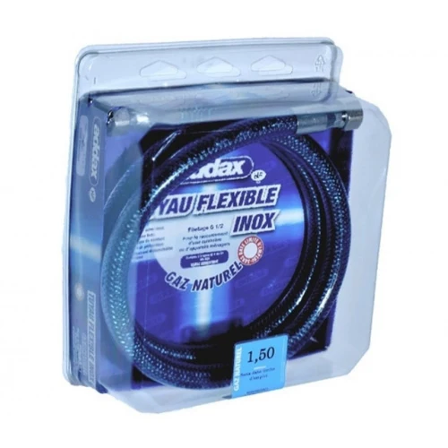Flexible inox avec raccords à visser gaz naturel sans date limite longueur 2 M ADDAX RGV200