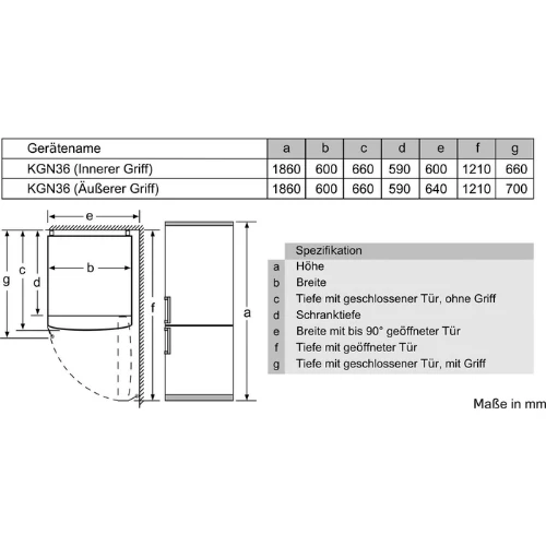 Réfrigérateur Congélateur Combiné Bosch KGN36NLEA