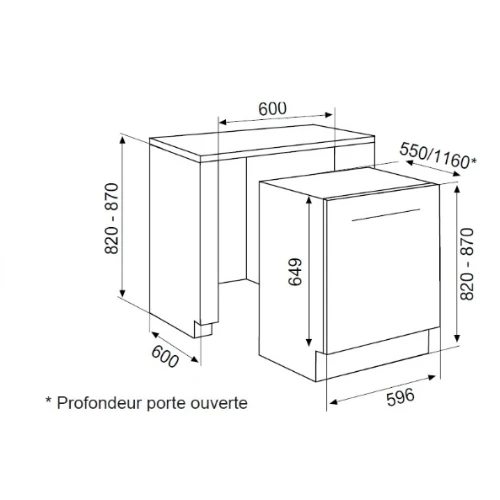 Lave-vaisselle 60 cm Tout intégrable Tranche Silver Airlux ADI955T
